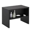 Image de Table de chevet DION table de nuit casier avec 1 niche en mélaminé noir mat