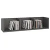 Image de Etagère murale NELLO meuble de rangement pour CD et DVD ou décoration avec 3 compartiments ouverts en mélaminé gris mat