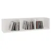 Image de Etagère murale NELLO meuble de rangement pour CD et DVD ou décoration avec 3 compartiments ouverts en mélaminé blanc mat