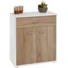 Image de Buffet salle à manger MONACO L 60 cm coloris blanc et chêne sonoma avec 1 tirroir et 2 portes