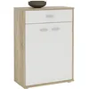 Image de Buffet Calais, En Mélaminé Décor Chêne Sonoma Et Blanc Mat