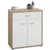 Image de Buffet salle à manger MONACO L 60 cm coloris chêne sonoma et blanc avec 1 tirroir et 2 portes
