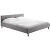 Image de Lit double nizza, 160 x 200 cm, capitonné avec sommier, revêtement en tissu gris