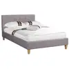 Image de Lit simple lille, 120 x 190 cm, capitonné avec sommier, revêtement en tissu gris