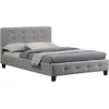 Image de Lit Simple Jolien, 120 X 190 Cm, Capitonné Avec Sommier, Revêtement En Tissu Gris