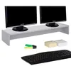 Image de Support décran dordinateur SCREEN réhausseur pour deux moniteurs ou un grand écran longueur 100 cm en mélaminé gris clair mat
