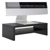 Image de Support décran dordinateur DISPLAY réhausseur pour moniteur avec étagère intermédiaire longueur 42 cm en mélaminé noir mat