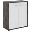 Image de Buffet salon firmin l 60 cm - coloris béton foncé et blanc