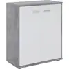 Image de Buffet Firmin, En Mélaminé Décor Béton Et Blanc Mat