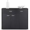 Image de Buffet salle à manger coraline l 88 cm en bois - coloris frêne noir