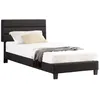 Image de Lit 1 place FLORIDA 90x190 cm avec sommier lit simple pour enfant ou adulte hauteur réglable lit en tissu noir