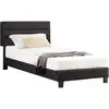 Image de Lit 1 place florida 90x190 cm avec sommier, lit simple pour enfant ou adulte, hauteur réglable, lit en tissu noir