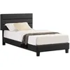Image de Lit 1 place HUDSON 90x190 cm avec sommier lit simple pour enfant ou adulte hauteur réglable lit en synthétique noir