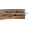 Image de Portemanteau mural HERA avec étagère et 3 patères en bois 88 x 33 x 31 cm Pour couloir ou entrée moderne Coloris chêne