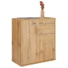 Image de Buffet salle à manger REMY L 60 cm coloris chêne wotan avec 2 portes et 2 tiroirs bahut bas meuble de rangement style moderne