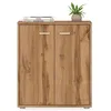 Image de Buffet salle à manger FIRMIN L 60 cm coloris chêne wotan avec 2 portes bahut bas meuble de rangement style moderne