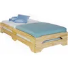 Image de Lot de 2 lits superposables RONNY 90 x 200 cm couchage supplémentaire fonctionnel en pin massif vernis naturel