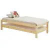 Image de Lot de 2 lits superposables rino 80 x 190 cm, lits simples 1 place, couchage d'appoint, en pin massif vernis naturel