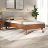 Image de Lit futon KARRI simple 90 x 200 cm 1 place en bois massif coloris châtaignier robuste idéal pour futon ou matelas