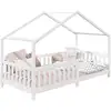 Image de Lit cabane lisan 90 x 190 cm, en pin massif lasuré blanc
