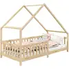 Image de Lit cabane asymétrique cora 90 x 200 cm en pin massif naturel