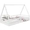Image de Lit cabane sila 90 x 200 cm, en pin massif blanc