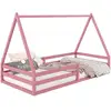 Image de Lit cabane sila 90 x 190 cm, en pin massif rose