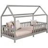 Image de Lit cabane NINA lit enfant simple montessori en bois 90 x 200 cm en pin massif lasuré gris