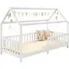 Image de Lit cabane nina 90 x 190 cm, en pin massif lasuré blanc