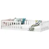 Image de Lit enfant GUSTAVO lit au sol 90x200 cm dinspiration Montessori avec barrières de protection en pin massif lasuré blanc