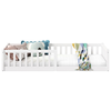 Image de Lit enfant gustavo lit au sol 90x190 cm d'inspiration montessori, avec barrières de protection, en pin massif lasuré blanc
