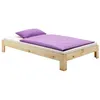 Image de Lit futon THOMAS couchage double 140 x 200 cm 2 places / 2 personnes en pin massif vernis naturel