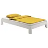 Image de Lit futon THOMAS couchage double 140 x 200 cm 2 places / 2 personnes en pin massif lasuré blanc