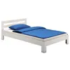 Image de Lit simple THEO 120 x 200 cm lit pour enfant et adulte en pin massif lasuré blanc avec tête de lit