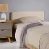 Image de Tête de lit ANISA 90 rembourrée En tissu polyester pour lit 90 cm Sur pieds en plastique Écru