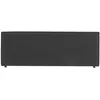 Image de Tête de lit KLAO 160 rembourrée En tissu polyester pour lit 160 cm Sur pieds en plastique Noir