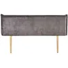 Image de Tête de lit OVIO 160 rembourrée En tissu polyester pour lit 160 cm Sur pieds en bois Gris