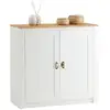 Image de Buffet salle à manger bolton l 91 cm bois massif, blanc et brun