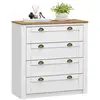 Image de Commode chambre bolton l 91 cm en bois massif - blanc