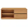 Image de Meuble tv maite l 110 cm 2 tiroirs en bois massif - coloris chêne