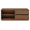 Image de Meuble tv maite l 110 cm 2 tiroirs en bois massif - coloris châtaignier