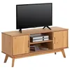 Image de Meuble TV TIVOLI L 114 cm en bois massif finition laquée avec 2 portes et 2 niches pour télé jusquà 127 cm
