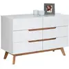 Image de Commode chambre tibor l 98 cm en bois massif - blanc