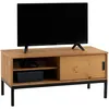 Image de Meuble Tv Selma, 1 Porte Coulissante, Teinté Brun Clair