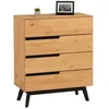 Image de Commode chambre TIBOR L 80 cm en bois massif finition laquée avec 4 tiroirs sans poignée chiffonnier apothicaire