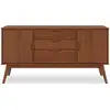 Image de Buffet salle à manger tivoli l 145 cm, 3 tiroirs et 2 portest, bois massif, couleurs marron
