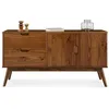 Image de Buffet salle à manger TIVOLI L 145 cm en bois massif finition bois bun foncé avec 2 tiroirs et 2 portes battantes
