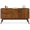 Image de Buffet salle à manger tivoli l 145 cm, 2 tiroirs et 2 portest, bois massif, couleurs marron