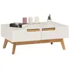 Image de Table basse tibor, 2 tiroirs et 2 niches, lasuré blanc