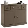 Image de Buffet salon paris l 91 cm bois massif - coloris taupe